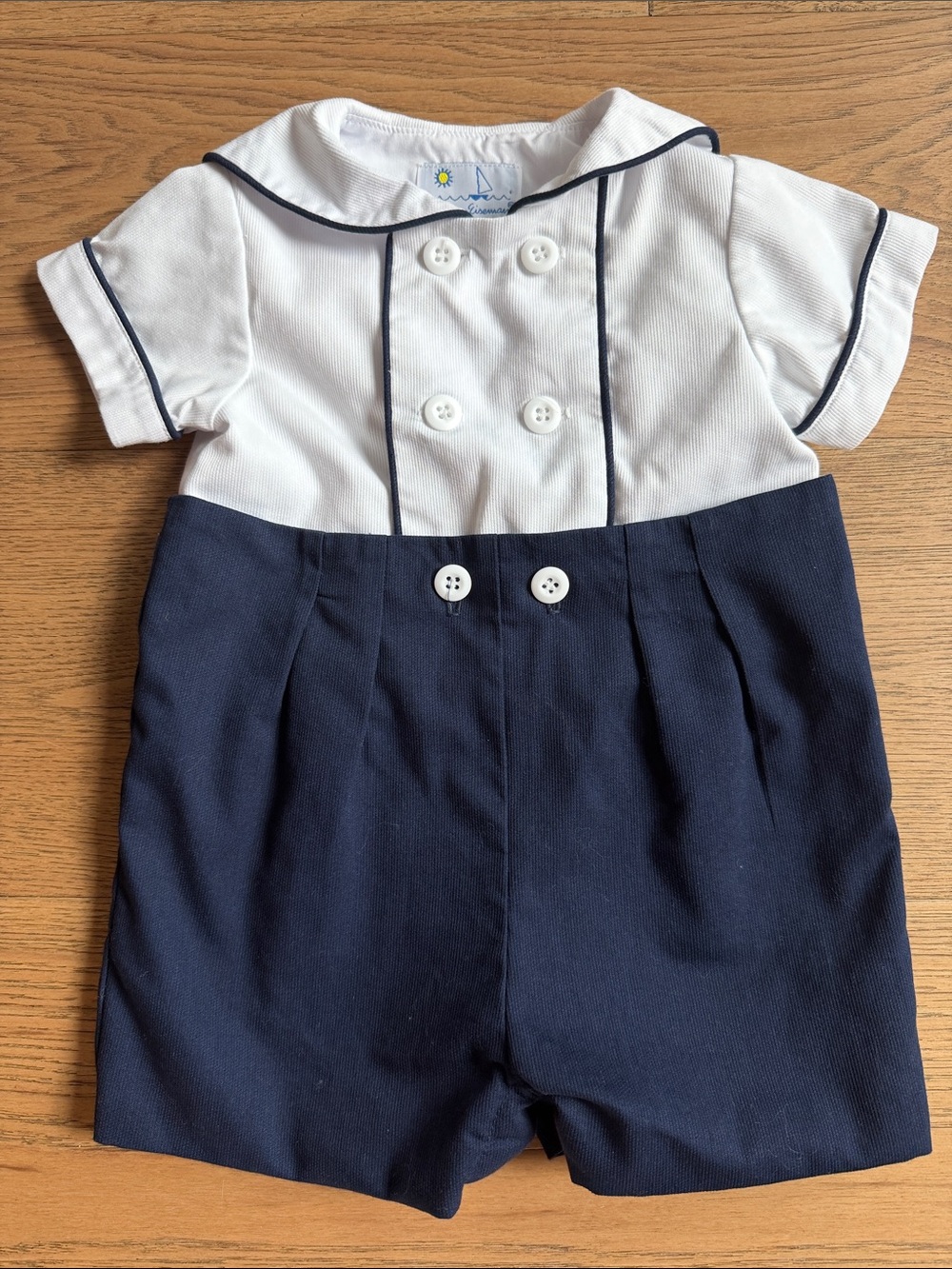 Florence Eiseman White and Navy Sailor Romper